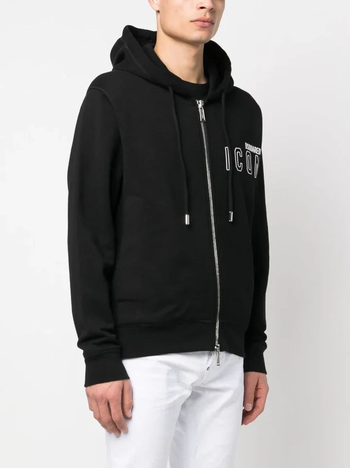 Dsquared2 Zipped Hoodie in Black