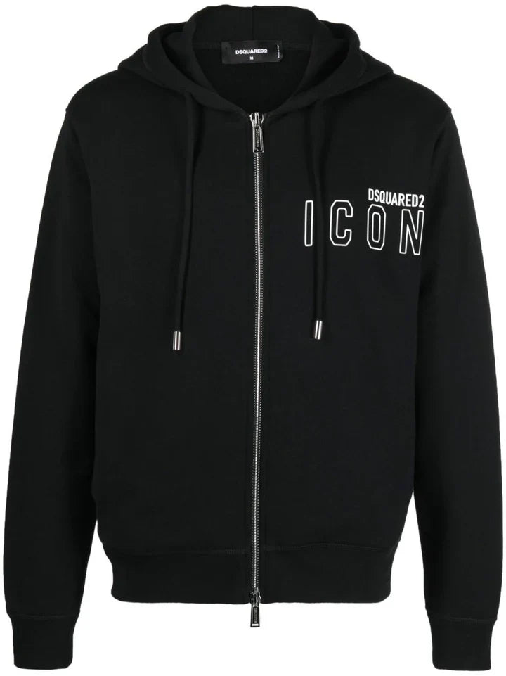 Dsquared2 Zipped Hoodie in Black