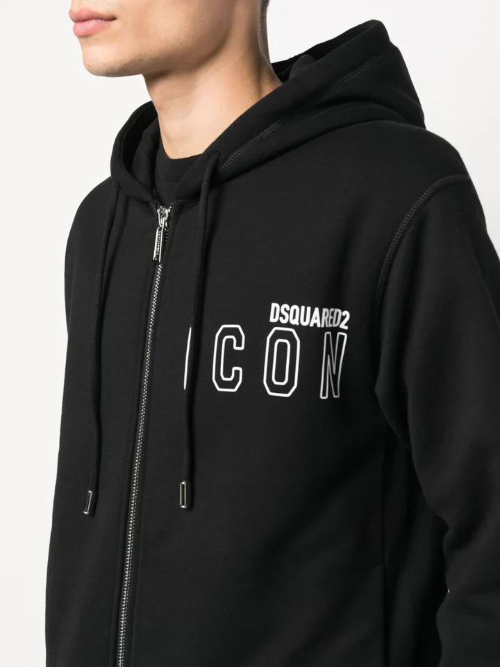 Dsquared2 Zipped Hoodie in Black