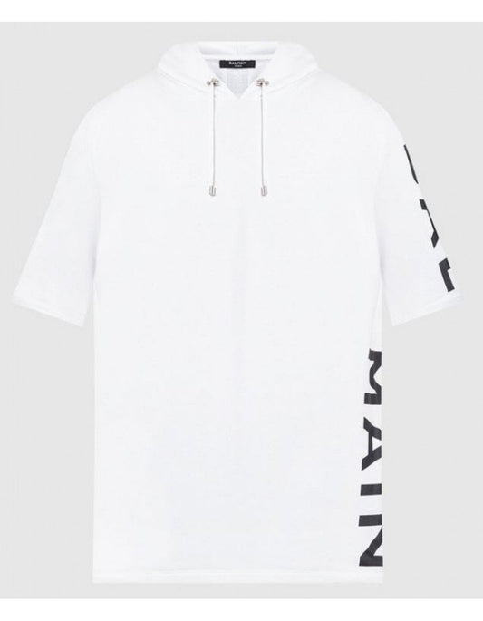 Balmain Hooded White T-Shirt