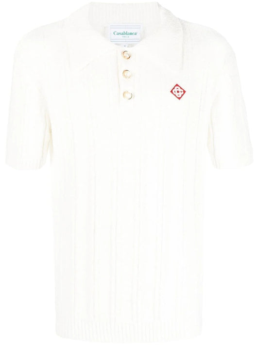 CASABLANCA WHITE POLO T-SHIRT