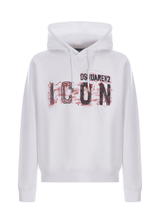 Dsquared2 Scribbles Hoodie White