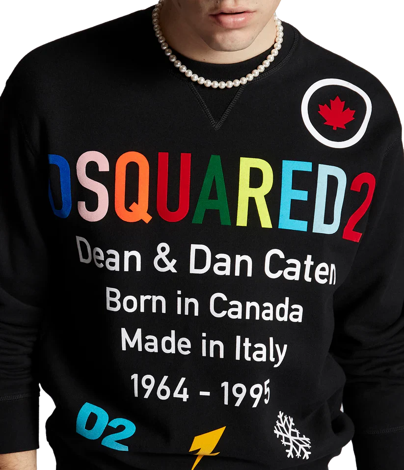 Dsquared2 Sweatshirt Rainbow in Black